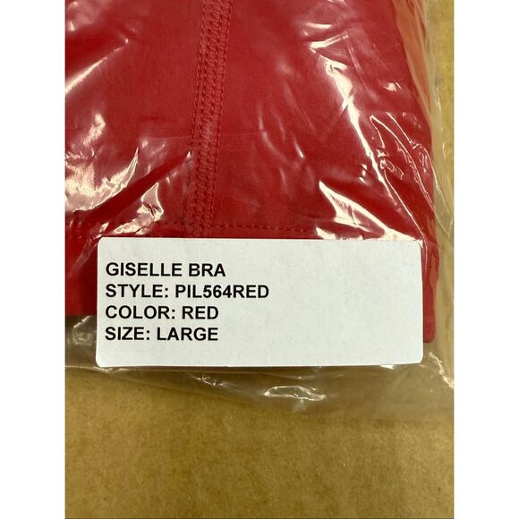 New Gigi C Giselle Sports Bra Crop Top Red L - Picture 4 of 4